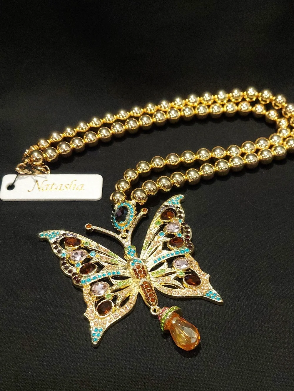 NATASHA Multicolor Butterfly Statement Necklace